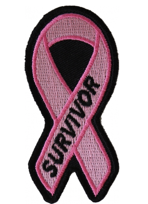Ribbon-Breast Cancer Survivor Pink Patch - 1.5x3.2 inch